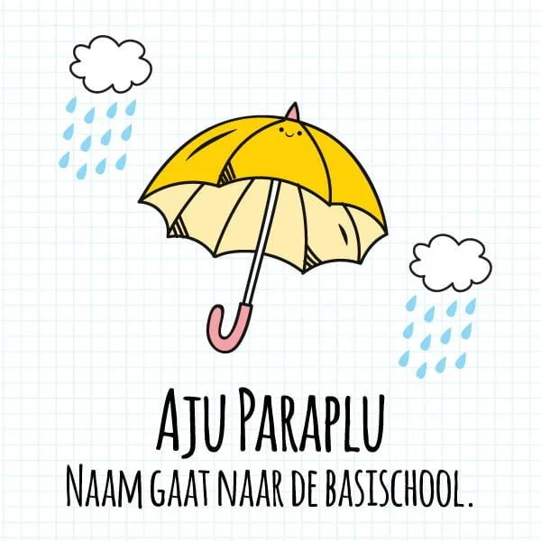 Aju paraplu naam label