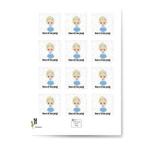 Blue princess label print