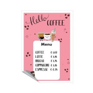 Hello cofee roze menukaart