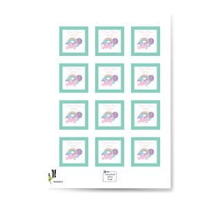 Unicorn rainbow naam label