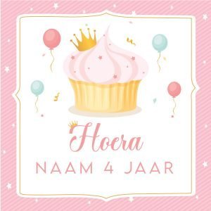 Hoera cupcake label