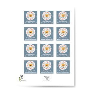 Tijger bloemen label