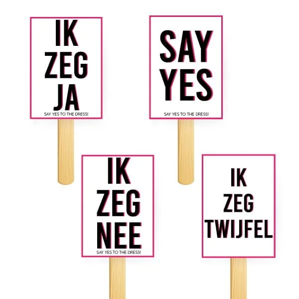 Say yes NL roze zwart kaarten