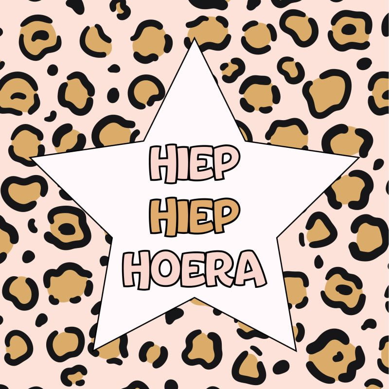 Leopard hoera roze label