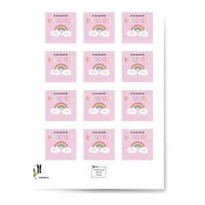 Regenboog wolk label vb