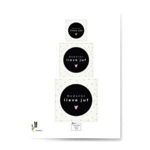 Bedankt juf stippen print