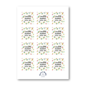 Hartjes juf bedanklabel print