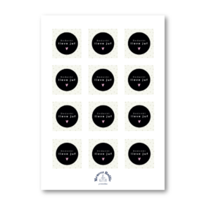 Juf stippen bedanklabel print