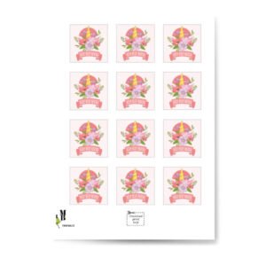 Unicorn bloemen label