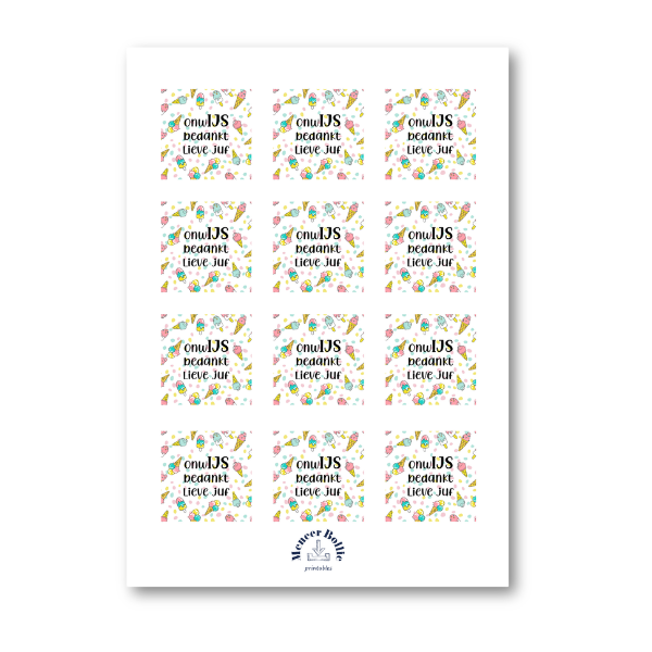 onwijs juf bedanklabel print