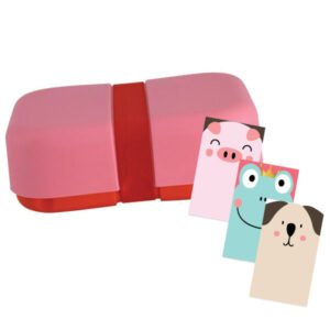 5 dieren broodtrommel briefjes