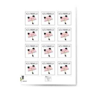 Aju paraplu roze label