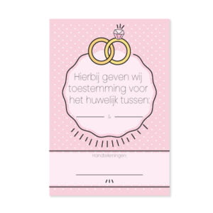 Roze stippen trouwakte