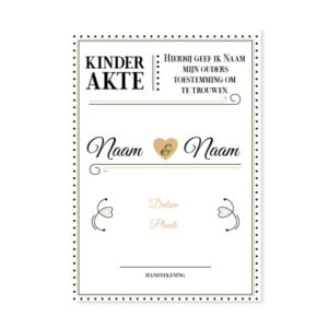 Stippen goud kindertrouwakte