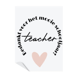 Bedankt teacher wijnlabel