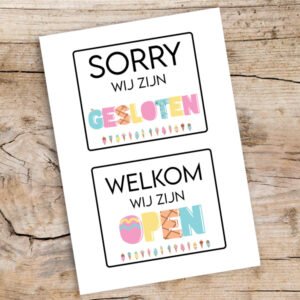 Ice open gesloten borden