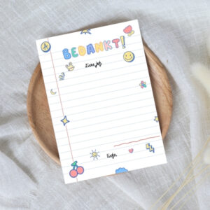 Bedankt juf lijntjes invulkaart 2