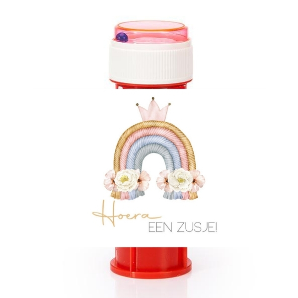 Regenboog bloemen zusje bellenblaas