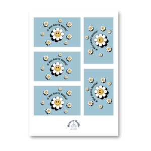 Smiley bloem blauw bellenblaas