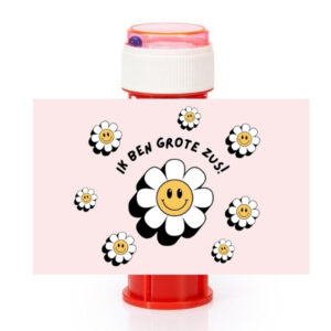 Smiley bloem roze bellenblaaswikkel