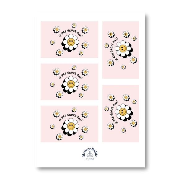 Smiley bloem roze wikkel