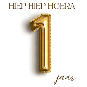Hoera folie ballon 1 label