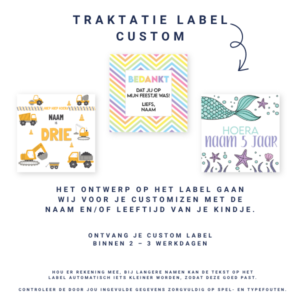 Custom trakatie label uitleg