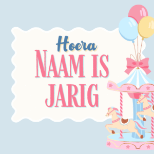 Carousel hoera naam label