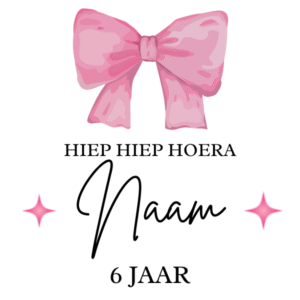 Hoera strik naam getal label