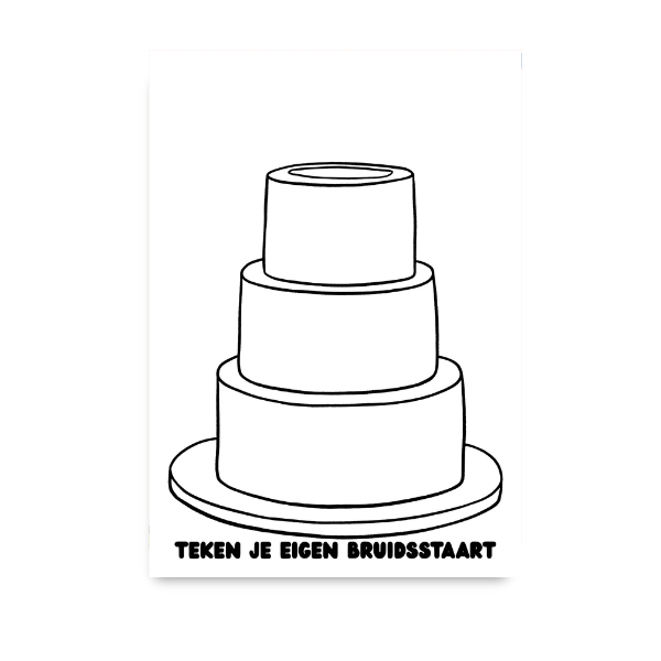 Bruidstaart kleurplaat