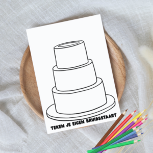 Bruidstaart kleurplaat