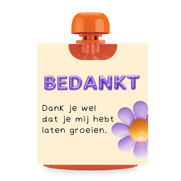 Bedankt bloem knijpfruitwikkel