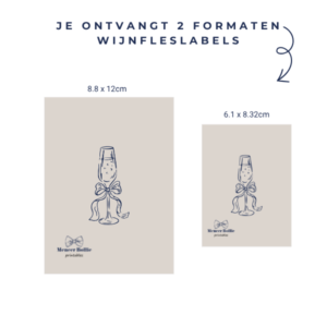 Wijnfleslabels maten