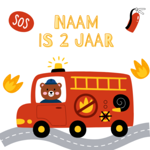 Brandweer naam cijfer label