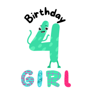 Birthday girl getal label