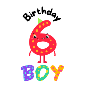 Birthday boy getal label