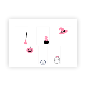 Halloween pink broodtrommel briefjes