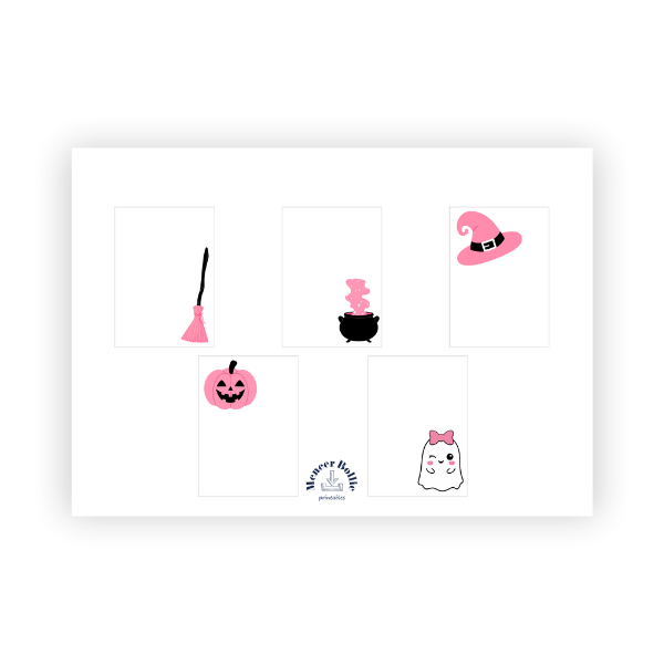 Halloween pink broodtrommel briefjes