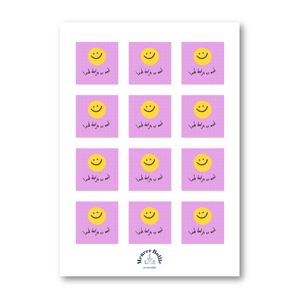 leuk smiley bedanklabels