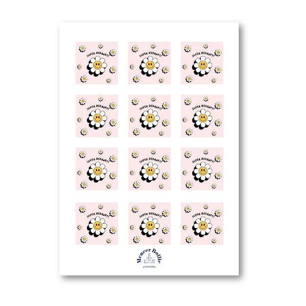 Smiley bloem bedanklabel